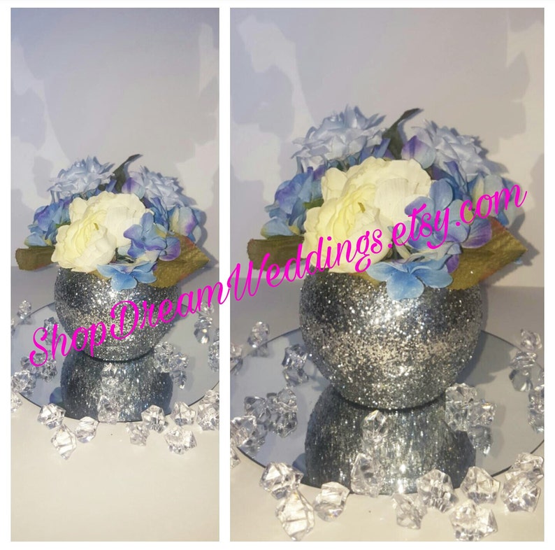 12 Glitter Bubble Vases Bubble Bowls Silver Glitter Etsy