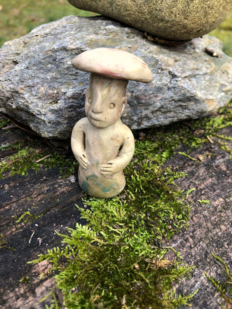 Mushroom man totem Mayan sacred sculpture garden art unique Etsy