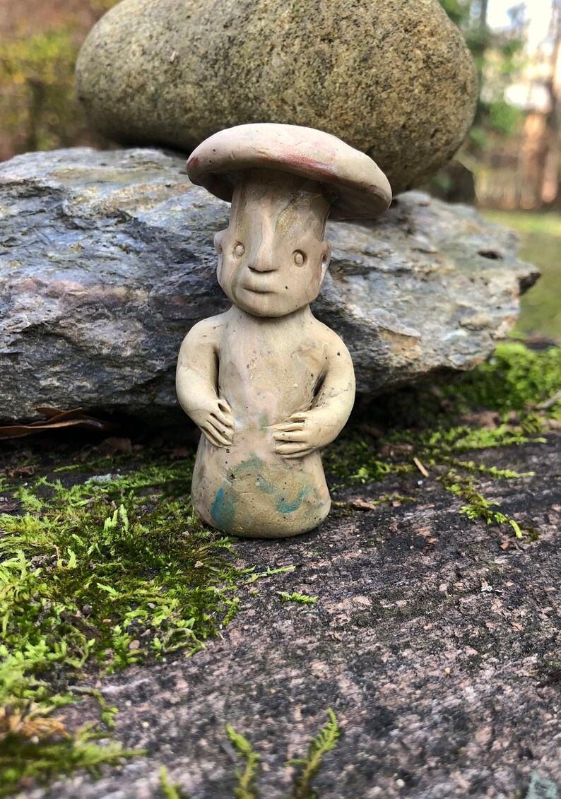 Mushroom man totem Mayan sacred sculpture garden art unique Etsy