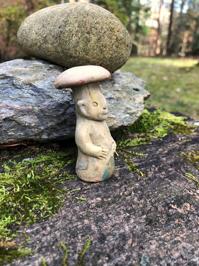 Mushroom man totem Mayan sacred sculpture garden art unique Etsy