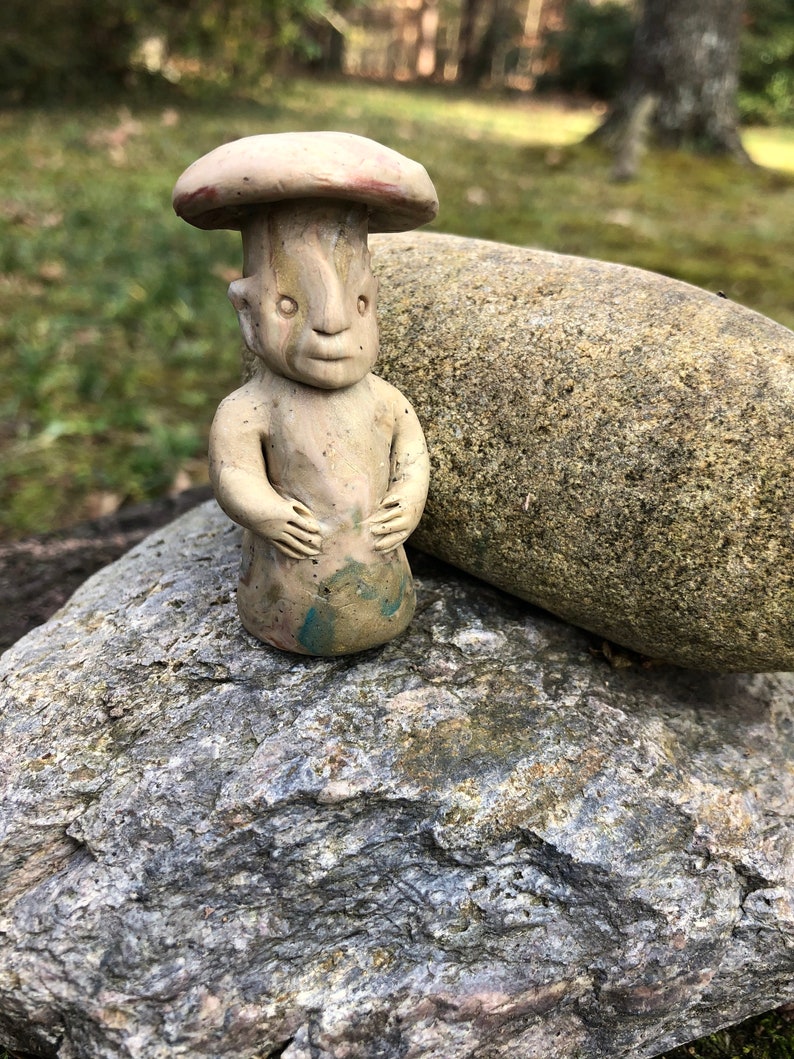 Mushroom man totem Mayan sacred sculpture garden art unique Etsy