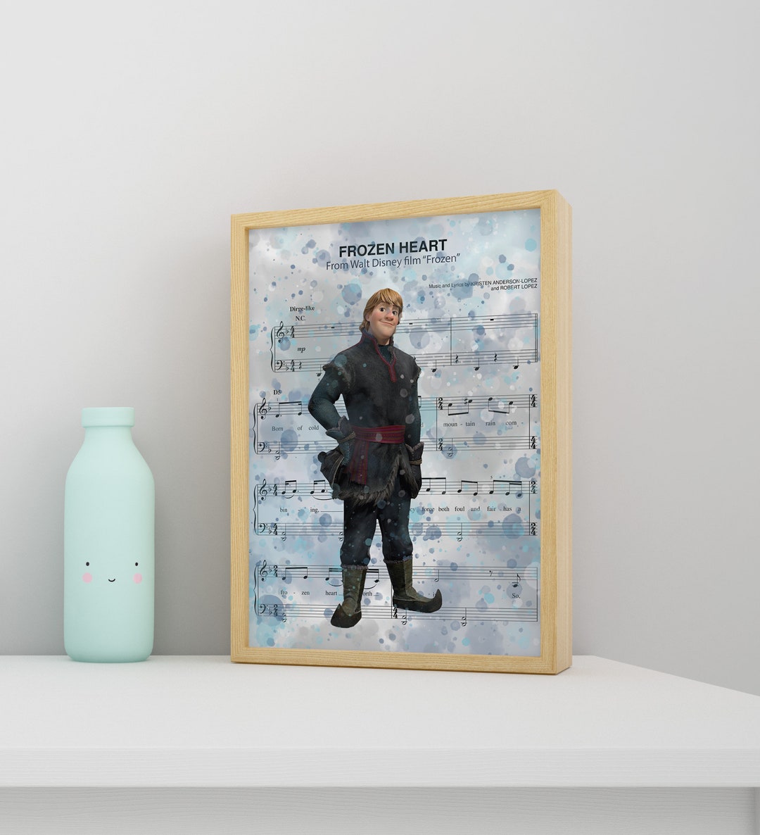 Kristoff From Frozen Frozen Heart Music Sheet Art Print, Disney Poster