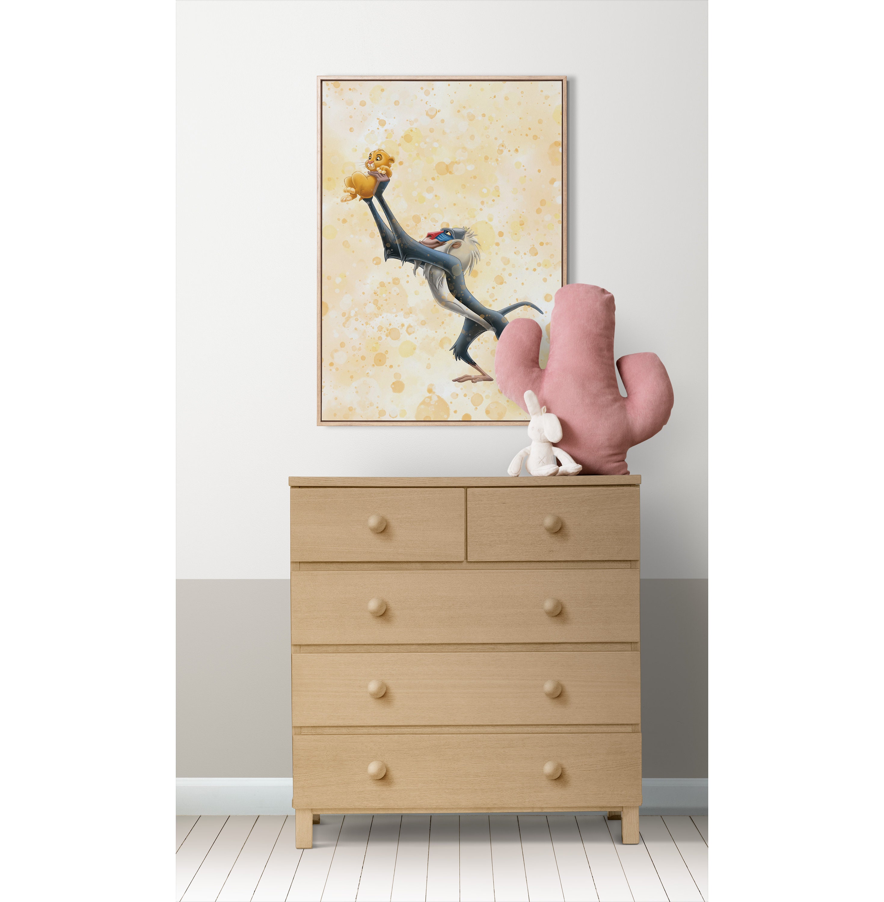 Simba and Rafiki From the Lion King Art Print, Disney Poster, Wall ...
