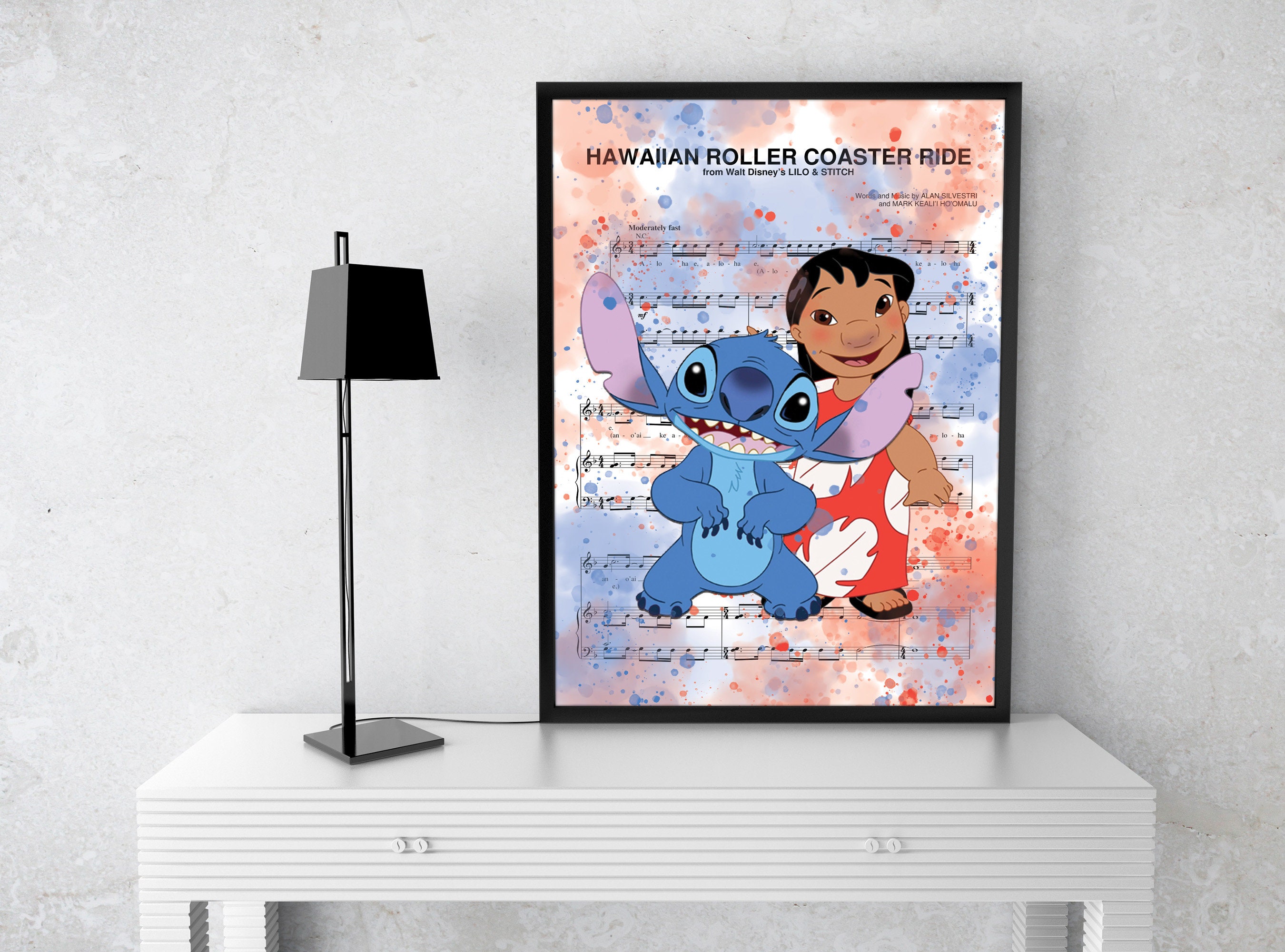 Lilo and Stitch Hawaiian Roller Coaster Ride Music Sheet Art - Etsy