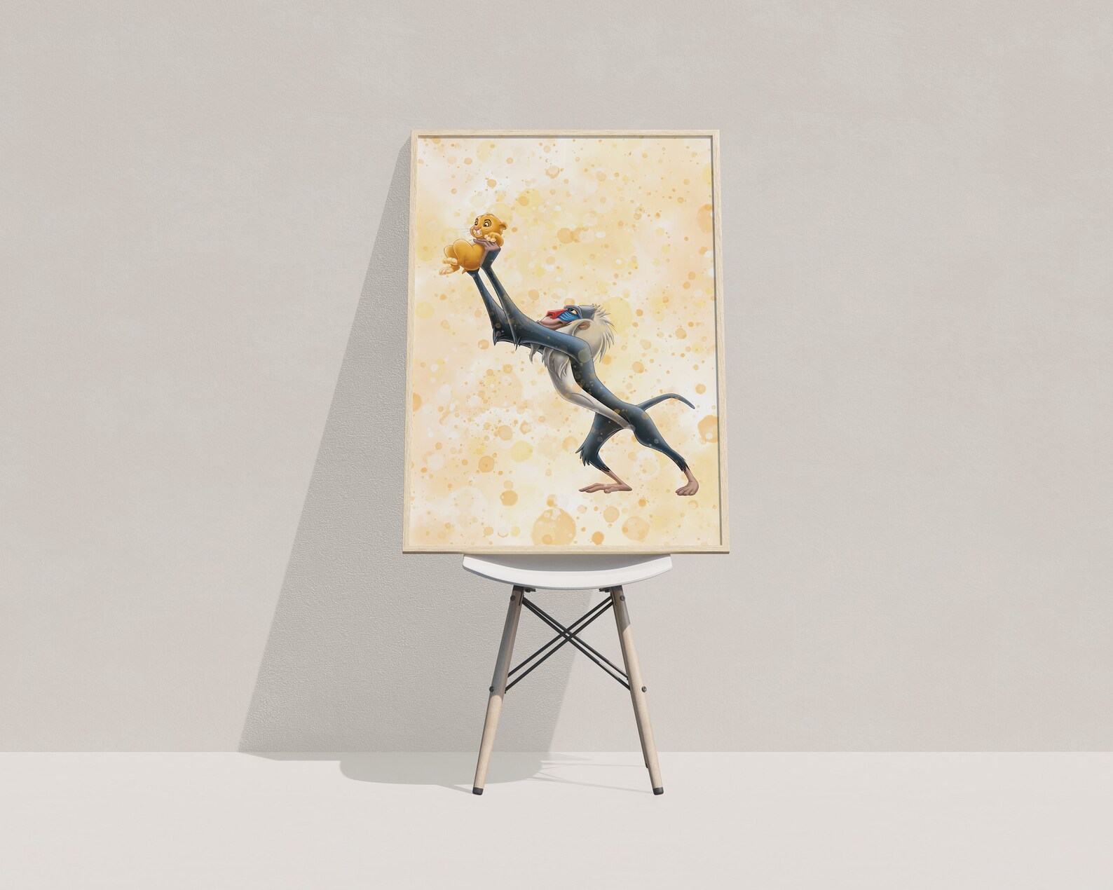 Simba and Rafiki From the Lion King Art Print, Disney Poster, Wall ...