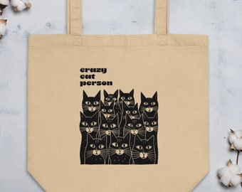 Crazy cat person tote | gift for cat lover | cat tote | animal tote | cat lover tote