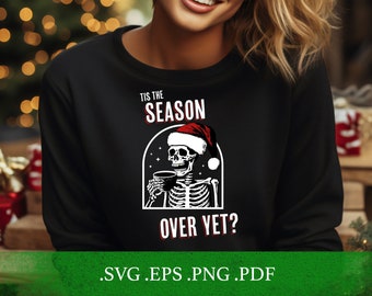 Funny Christmas Skeleton svg bundle, Tis the season svg, What a year svg, Skeleton Christmas Svg, Skull Santa Claus,Skeleton Santa svg
