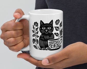 Cats & Caffeine Mug, Cat Mug, Cat Gift, Cat Owner Gift, Funny Cat Coffee Mug