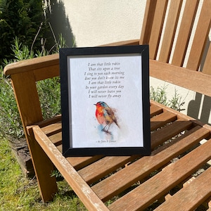 Robin memorial poem I sympathy gift I Bereavement poem I Bereavement gift I memorial poster I robin illustration I poetry print