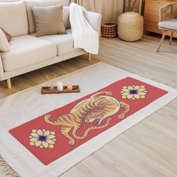 Flexible Tiger Yoga Mat, stretching mat, meditation mat, exercise mat, fitness mat