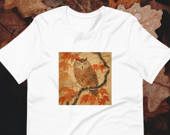 Autumn Owl  t-shirt / Owl Lover shirt / Fall T-shirt / Unisex Autumn tee / Autumn love shirt / Owl fall t-shirt