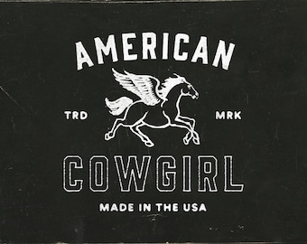 American Cowgirl Made in USA Country Western Cowboy Transparent PNG Digital Download