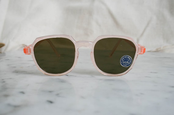 1930s Translucent Peach Celluloid Sunglasses