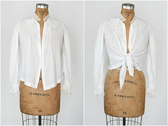 Antique White Cotton Open Blouse