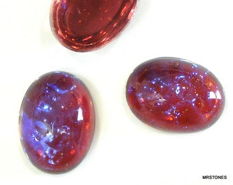 1 pc Lot 25x18mm Mexican Opal Vintage Glass Oval Cabochons