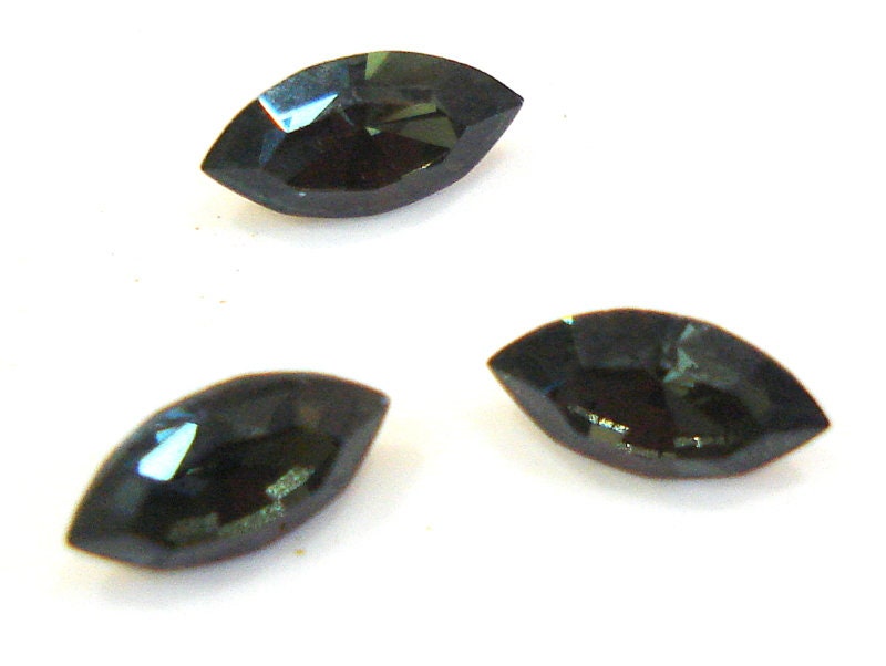 Buy Vintage Swarovski Morion Rhinestones, Gold Foiled Navette