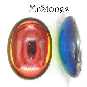 2 pc Lot 18x13mm Vitrail Medium Oval Cabochons Czech Glass Stones