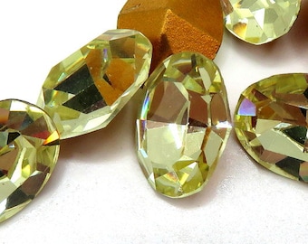 10 Pc Lot 8x6mm Jonquil Yellow Oval Vintage Swarovski