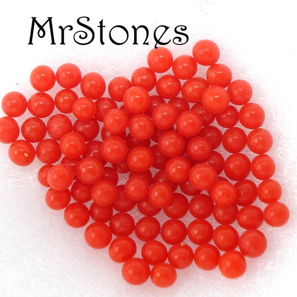 144 pc (1 gross) 1.5mm SMALL Red Coral UNDRILLED Glass Balls Ballotini Vintage Stones