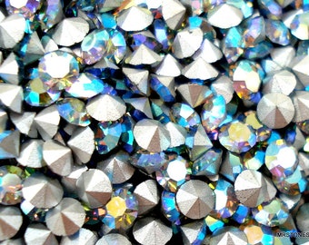 30 Stück Lot 30pp 3.7-3.8mm LAVENDER AB SWAROVSKI 1100 Vintage Runde Strass Chatons