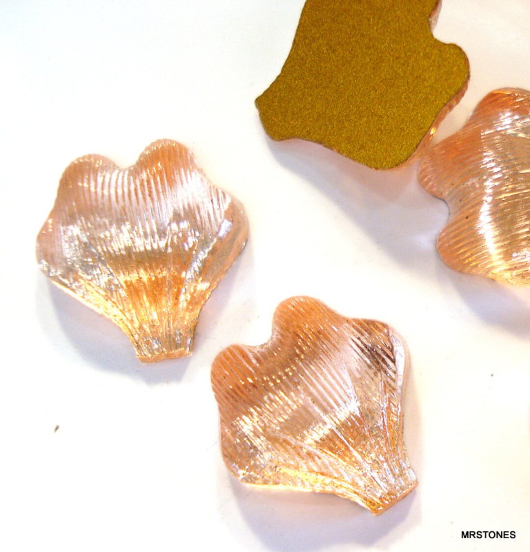 6-st-ck-lot-13mm-rose-rosa-muschel-blume-flache-r-ckseite-goldfolie
