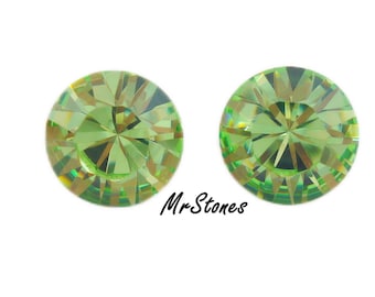 10,5-10,9 mm (1028) (47ss) Peridot Runder Xilion Chaton SWAROVSKI Elements 10,6 mm Silber/Platin foliert