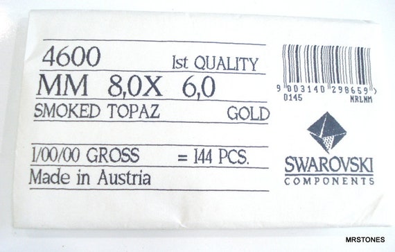 6 Pc Lot 8x6mm Smoked Topaz Cushion Octagon Rhinestones