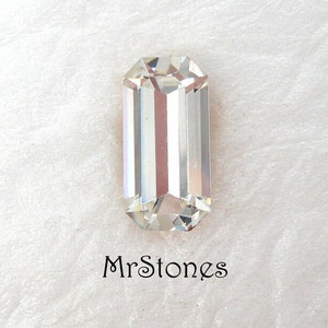 SWAROVSKI 12x6mm Crystal Clear Cushion Octagons Vintage Rhinestones KS&Co Art. 176 Gold Foiled 6pcs