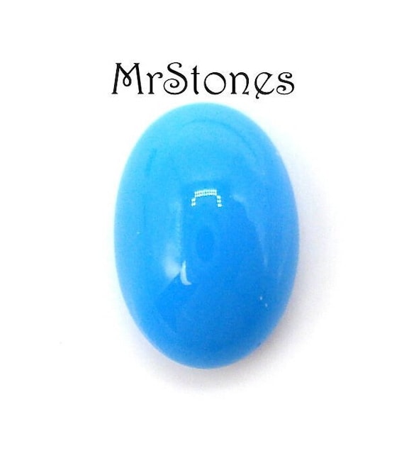 Cabochon ovale in amazzonite da 7 x 5 mm, circa 10 carati, colore blu cielo, liscio, per la creazione di gioielli (9168) - Italia