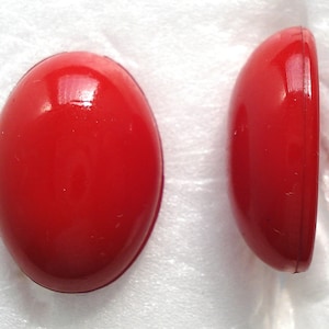 8 pc Lot 18x13mm Cherry Red Acrylic Oval Cabochon