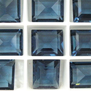 2 pc Lot 12x10mm (4510) Montana Sapphire Step Cut Unfoiled Cushions / Baguettes Pointed Back Vintage Swarovski Rhinestones