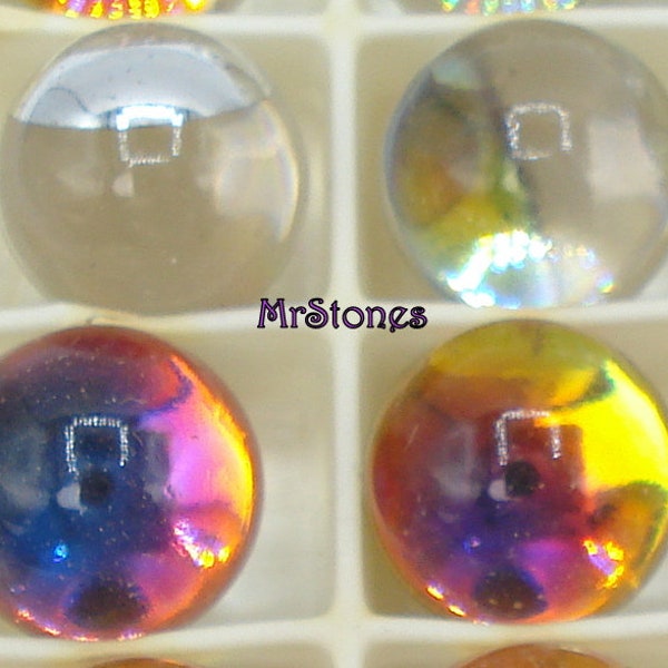 12mm Swarovski Volcano Spheres Balls Art. 4890 Silver Foiled Back Vintage Crystal Ball Stones