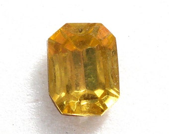 72pc 8x6mm Lighter Topaz Yellow Cushion Octagon TTC Vintage Rhinestones Gold Foiled Pointed Back
