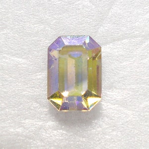 12 pc Lot 7x5mm Crystal AB Cushion Octagon Vintage Swarovski 4600 Machine Cut Silver Foil Rhinestones