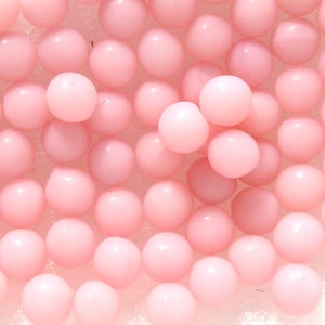 1 gross pkg (144 balls) 2mm Opaque Pink Rose Undrilled Glass Ballotini Balls  Vintage West Germany No Hole