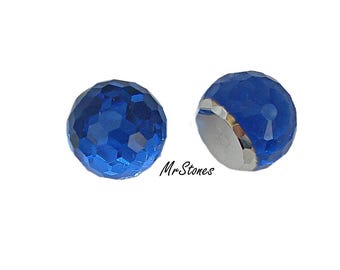 12 mm saffierblauwe Swarovski-strass, Comet Argent Light-achterkant