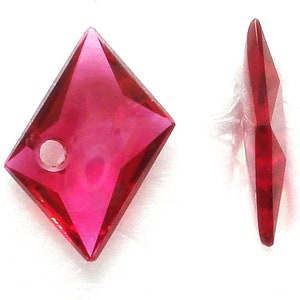 12.5x10mm Synthetic Corundum Ruby Parrellagram with Drill Hole