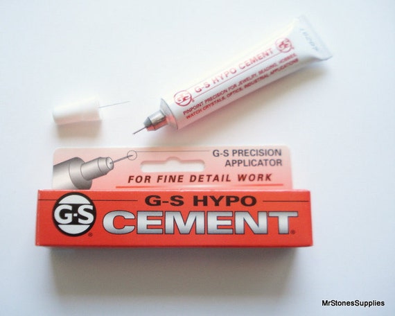 G-S Hypo Cement Glue 1/3 Fl. Oz. PINPOINT PRECISION Dries Clear, Stays  Clear Will Not Bond Fingers Jewelry Watch Repair Rhinestones More 