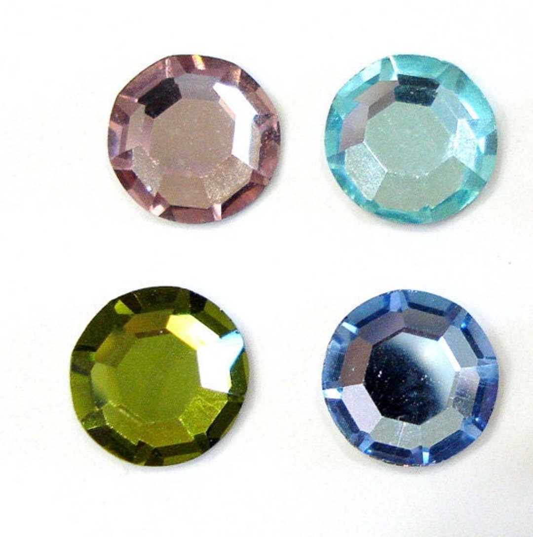 Czech Flat Back Rhinestones, Round 2000 Cut (12 Pc Lot) - Etsy