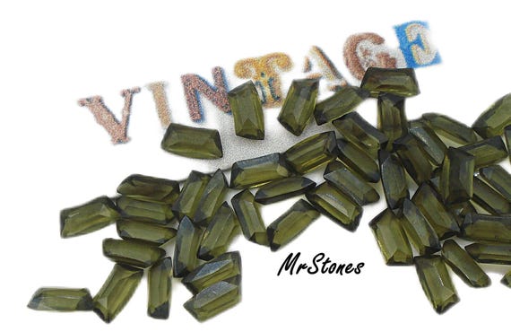 24pcs 7x3mm Crystal Foiled Baguette Rhinestones – Pointed Back, European Style