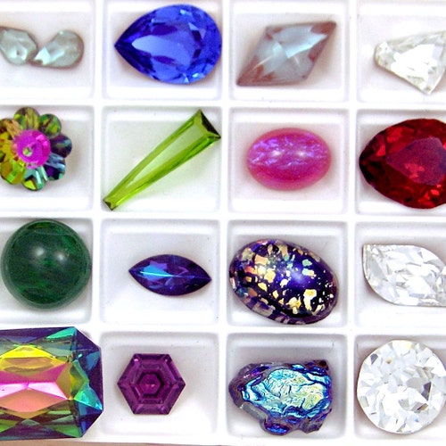 2個ロット 18 x 13 mm ゴールド シルバー ブラックオパール ガラス