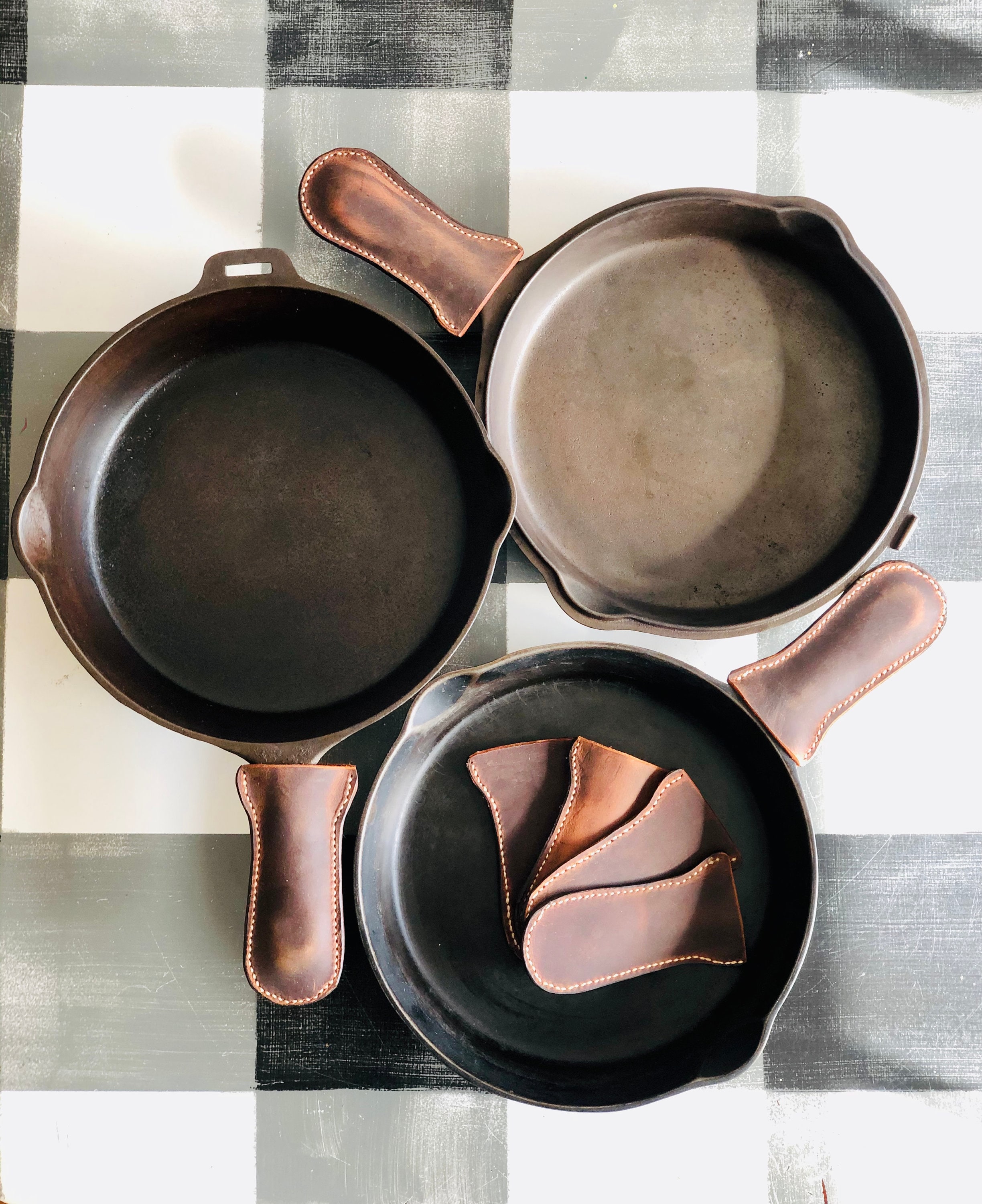 Funda de cuero para mango de sartenes de hierro fundido, Día del Padre, Día de la Madre, regalos, cocina, cocinar