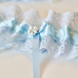 RAQUEL: Blue Wedding Garter | Handmade Lace Bridal Garter | Something Blue
