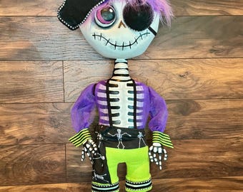 Accesorio de esqueleto pirata para Halloween, accesorio de corona de esqueleto caprichoso, coronas de esqueletos de Halloween, accesorios de corona de otoño, decoración de Halloween