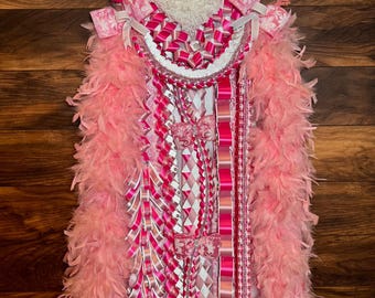 Brand New Dia De Los Muertos Homecoming Triple Heart Mum.  36 inches long. Mega Homecoming Mum - Heart Shaped – Texas Mum Lady main image 3
