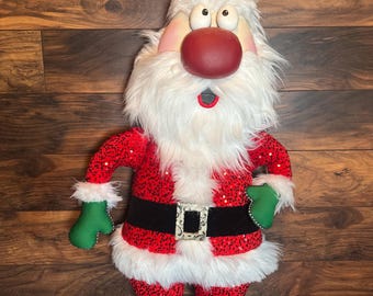 Adorno de Papá Noel, Corona navideña, Papá Noel tradicional, Adorno de Papá Noel XL, Decoración navideña