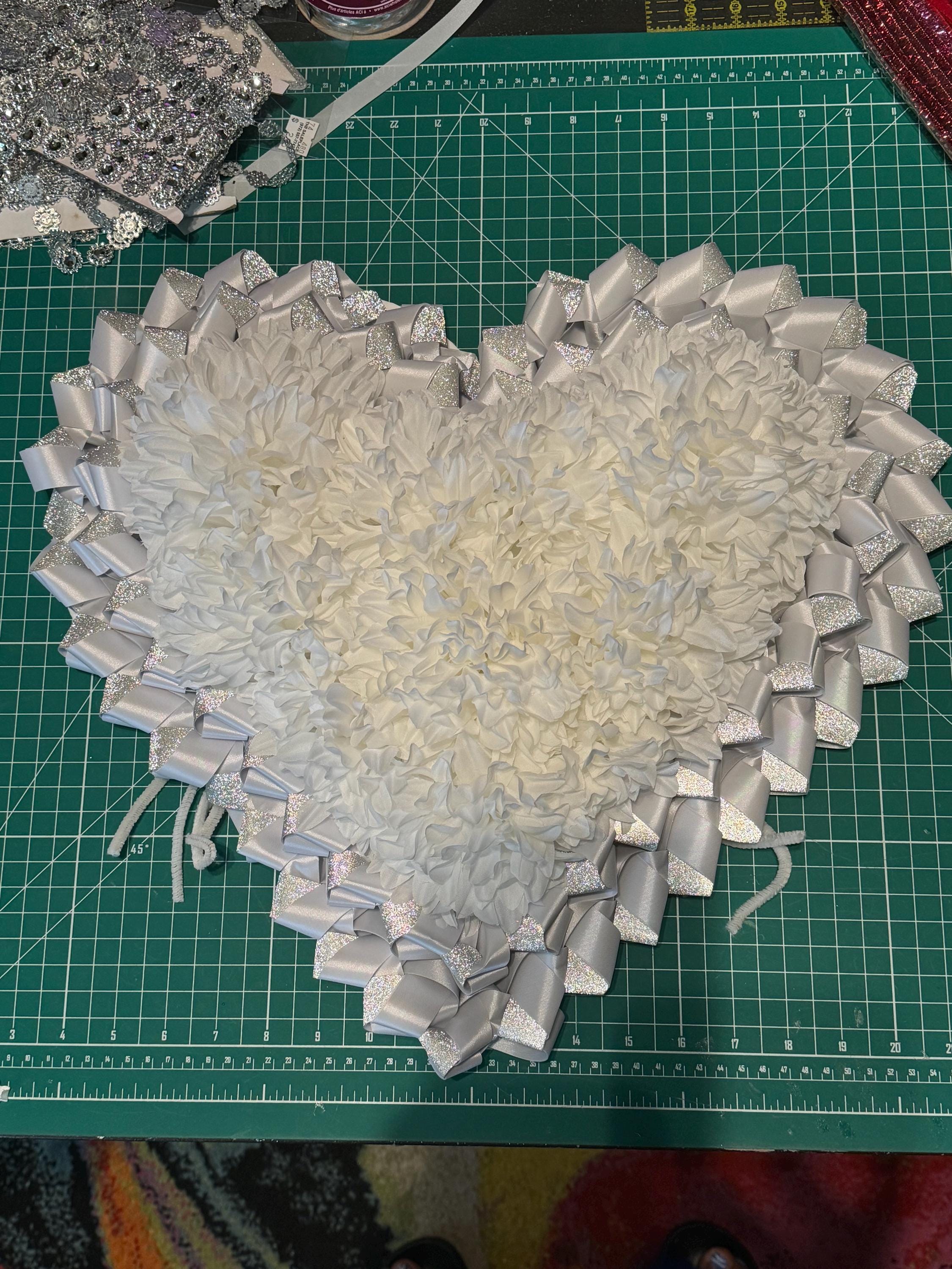 Brand New Dia De Los Muertos Homecoming Triple Heart Mum.  36 inches long. Mega Homecoming Mum - Heart Shaped – Texas Mum Lady main image 2