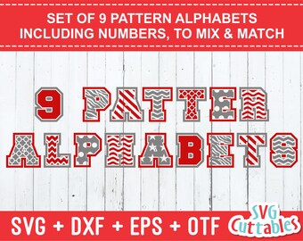 Pattern Font svg, svg Font, Pattern Alphabet svg, dxf, eps, Pattern Fonts, otf, Font Bundle, Silhouette, Cricut Cut File, Digital Download