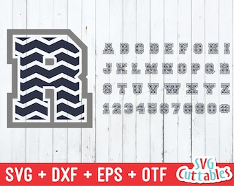 Chevron font svg, chevron pattern alphabet, svg, eps, dxf, otf, Vector font, Open type font, Silhouette, Cricut cut file, digital file