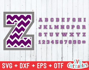 Chevron font svg, Chevron font otf, svg, eps, dxf, Chevron patterned alphabet, Silhouette, craft font, Cricut cut file, Digital file